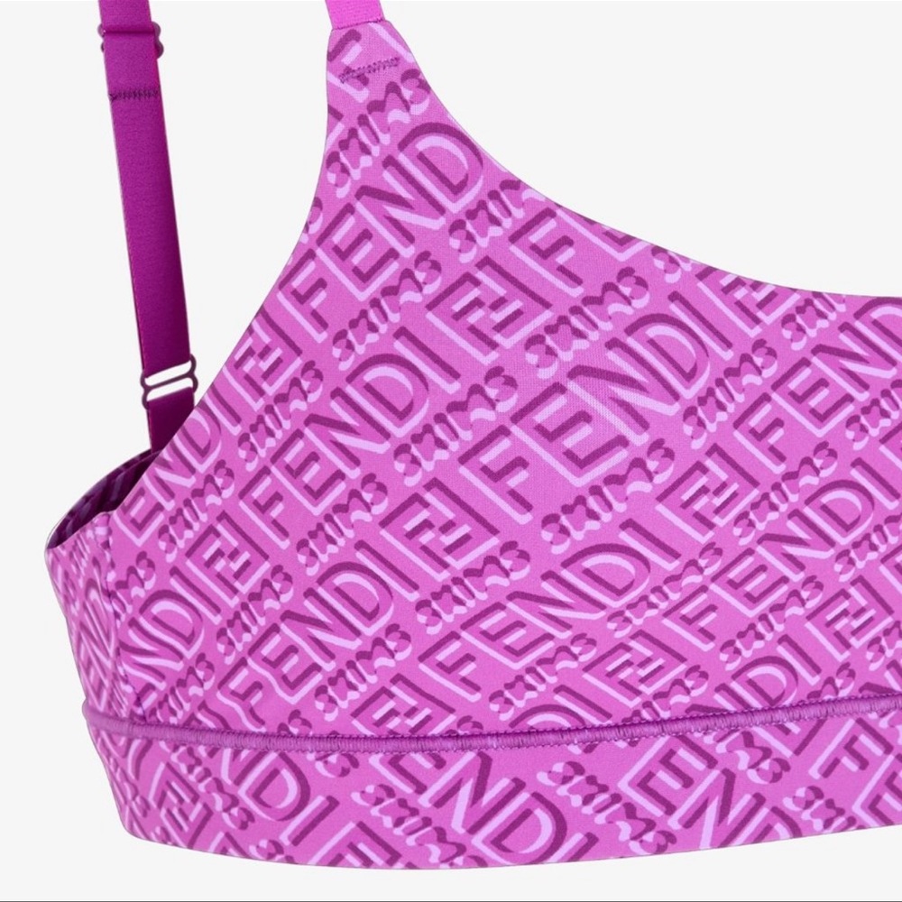 Lavender Fendi X Skims Sculpting short and Bra Set